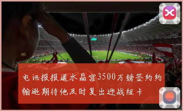 电讯报报道水晶宫3500万镑签约约翰逊期待他及时复出迎战纽卡